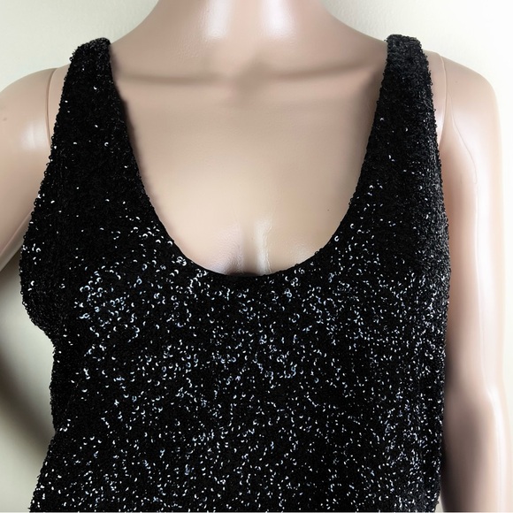 NEW IRO BLACK SLEEVELESS SEQUIN TOP - Picture 3 of 8
